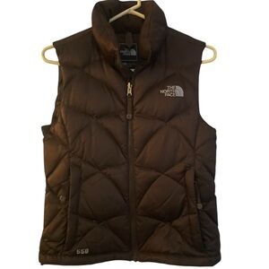 The North Face 550 Puffer Down Vest Rich Chocolate Brown XS. EUC Barncore